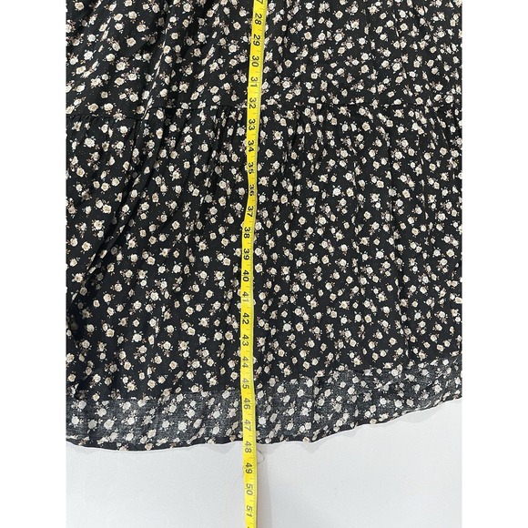 Natural Life Rebecca Black Floral Rayon Cottagecore Praire Midi Dress Medium - Picture 11 of 13